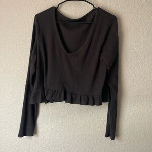 Out from Under for Urban Outfitters Crop long sleeve with frill
